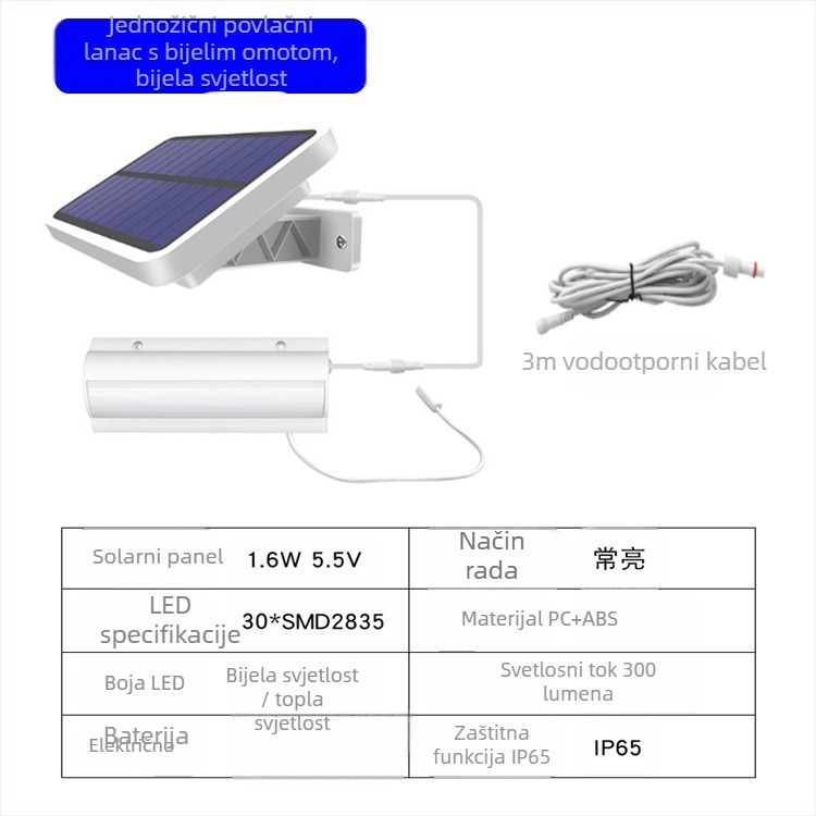 Solarna viseća svjetiljka s povlačnim kabelom – LED, IP65, 3W, 3,2V, 10000h, retro vrtna rasvjeta