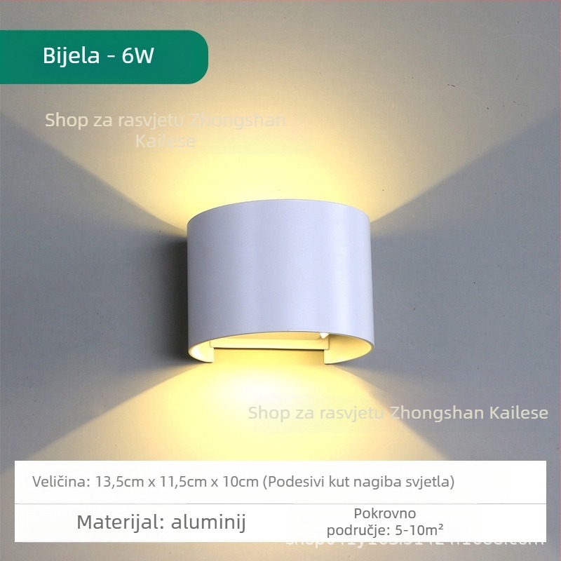 LED zidna svjetiljka, KLS-023, kvadratno staklena sjenila, 85-265V, vijek trajanja 5000 h, moderan minimalistički stil