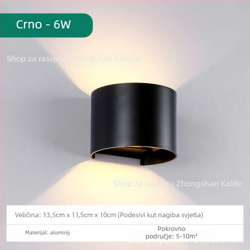 LED zidna svjetiljka, KLS-023, kvadratno staklena sjenila, 85-265V, vijek trajanja 5000 h, moderan minimalistički stil