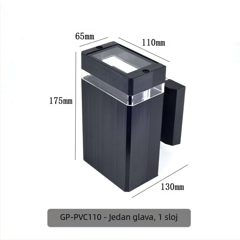 Vanjska zidna svjetiljka s gore-dolje osvjetljenjem GP-PVC110 (220V, IP65, 2 LED, 3000K)