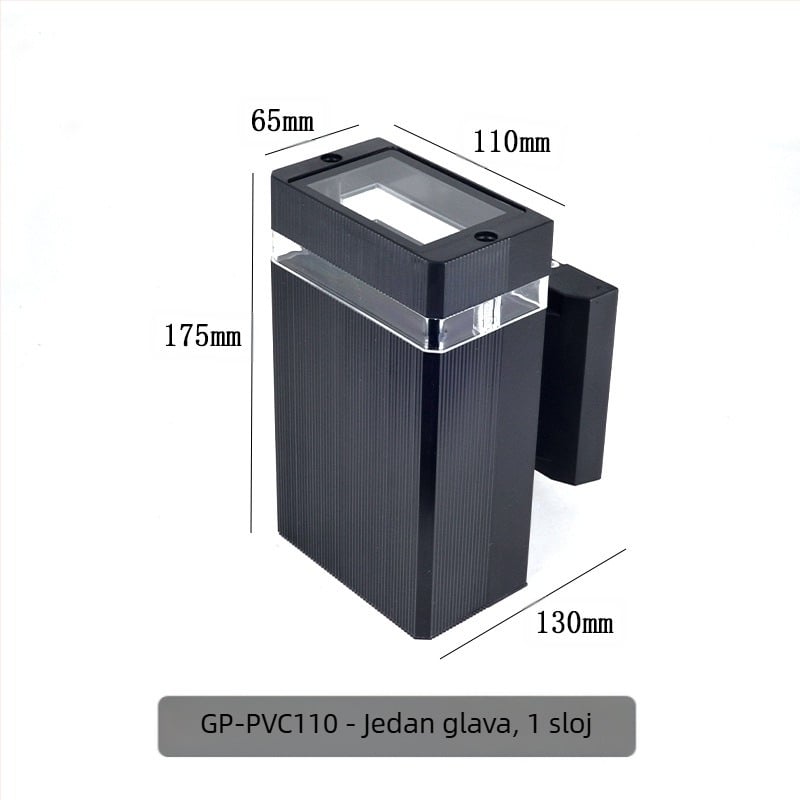 Vanjska zidna svjetiljka s gore-dolje osvjetljenjem GP-PVC110 (220V, IP65, 2 LED, 3000K)