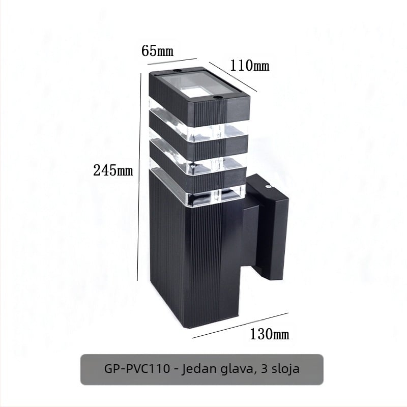 Vanjska zidna svjetiljka s gore-dolje osvjetljenjem GP-PVC110 (220V, IP65, 2 LED, 3000K)