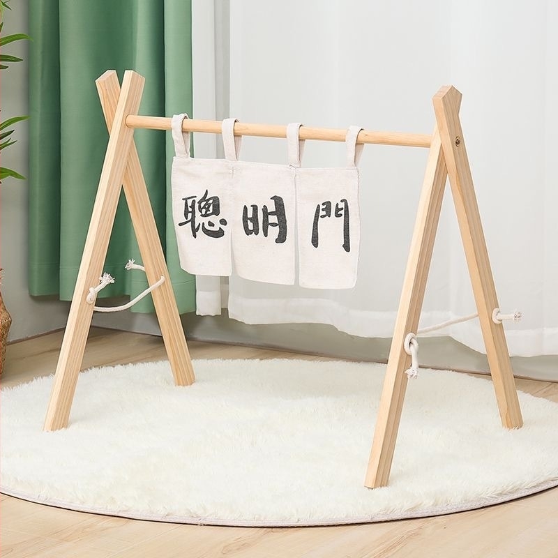 Beiduome Drveni bebi fitness stalak – nordičkog stila, interaktivna igračka za dojenčad 0–3 godine