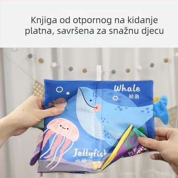 EHANBAOBI platnena dječja obrazovna knjiga za djecu od 0–3 godine, otporna na kidanje i sigurna za grizenje, s 3D elementima