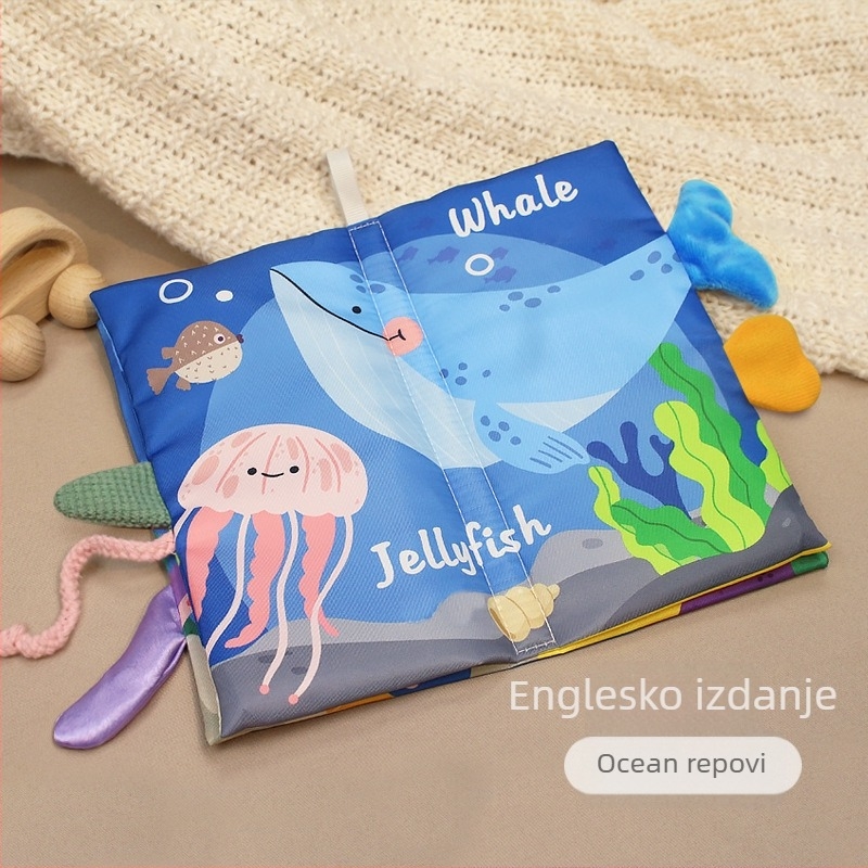 EHANBAOBI platnena dječja obrazovna knjiga za djecu od 0–3 godine, otporna na kidanje i sigurna za grizenje, s 3D elementima