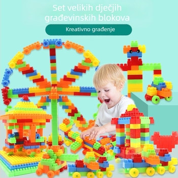 DIY veliki plastični građevinski blokovi za djecu – Edukativni blokovi za predškolsko doba, 100–200 komada, PP plastika, pakiranje u bačvi, 3C certifikat 2018012203132584