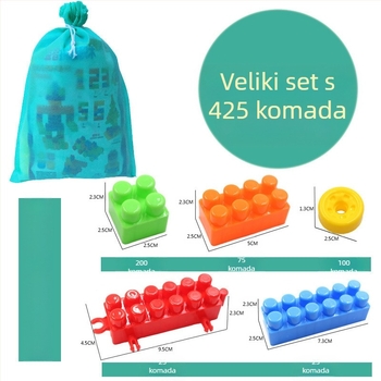 DIY veliki plastični građevinski blokovi za djecu – Edukativni blokovi za predškolsko doba, 100–200 komada, PP plastika, pakiranje u bačvi, 3C certifikat 2018012203132584
