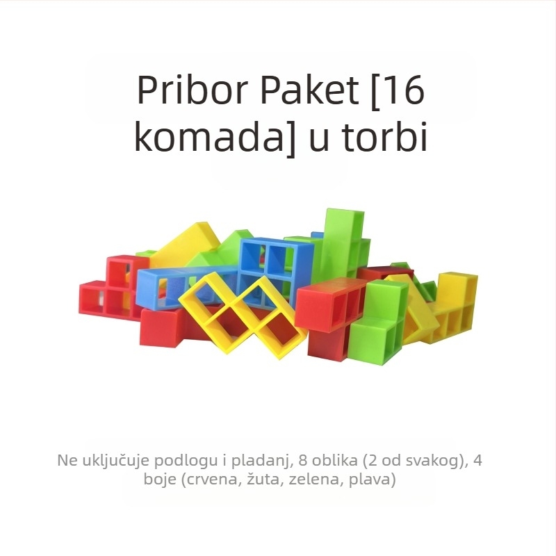 Dječja uravnotežena građevinska igra s blokovima u stilu Tetris za stolnu igru, roditelj-dijete interakcija, ABS plastika, bez električne energije, višenamjenska, za djecu 4–6 godina