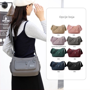 MULANHU najlon crossbody torba, horizontalno kvadratnog oblika, zatvarač, unutarnji džepovi (skriveni džep sa zipom, džep za mobitel, džep za identifikaciju), unutarnja podstava, jedan remen
