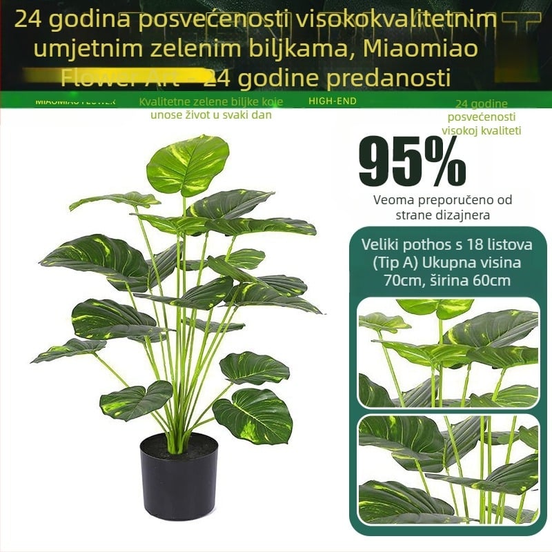 Unutarnja umjetna zelena biljka za zidnu dekoraciju — 3D ispis, vrsta zelene biljke, marka Miao Miao