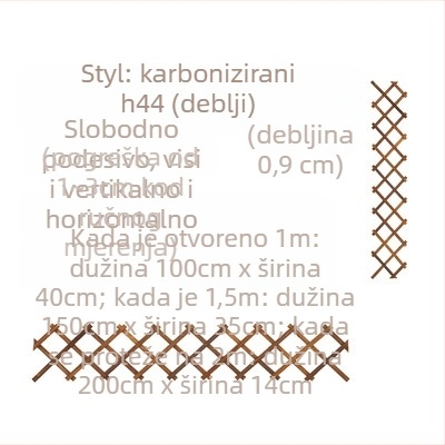 Drvena balkonska rešetka-stalak za penjače ruže, podna verzija, pastoralni stil