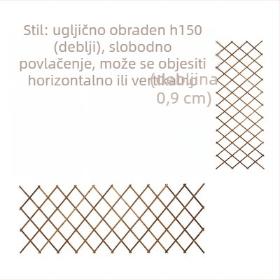 Drvena balkonska rešetka-stalak za penjače ruže, podna verzija, pastoralni stil