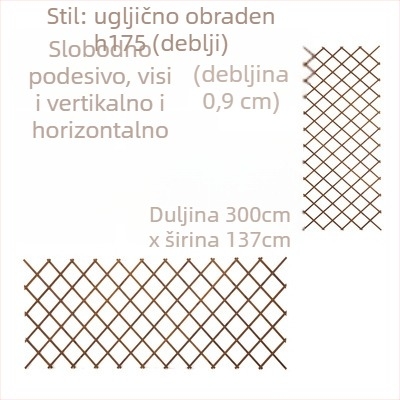 Drvena balkonska rešetka-stalak za penjače ruže, podna verzija, pastoralni stil