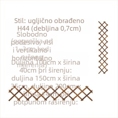 Drvena balkonska rešetka-stalak za penjače ruže, podna verzija, pastoralni stil