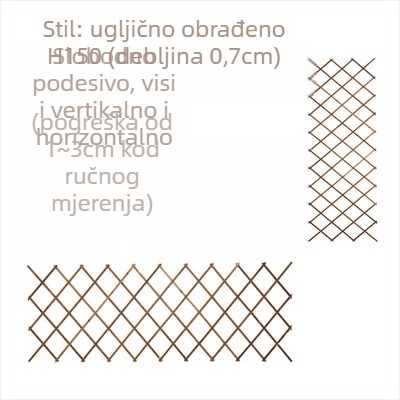 Drvena balkonska rešetka-stalak za penjače ruže, podna verzija, pastoralni stil