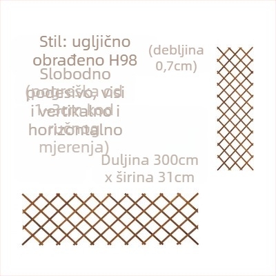 Drvena balkonska rešetka-stalak za penjače ruže, podna verzija, pastoralni stil