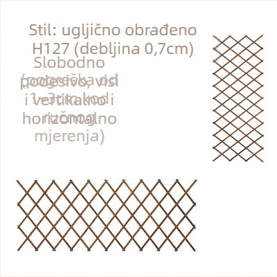 Drvena balkonska rešetka-stalak za penjače ruže, podna verzija, pastoralni stil