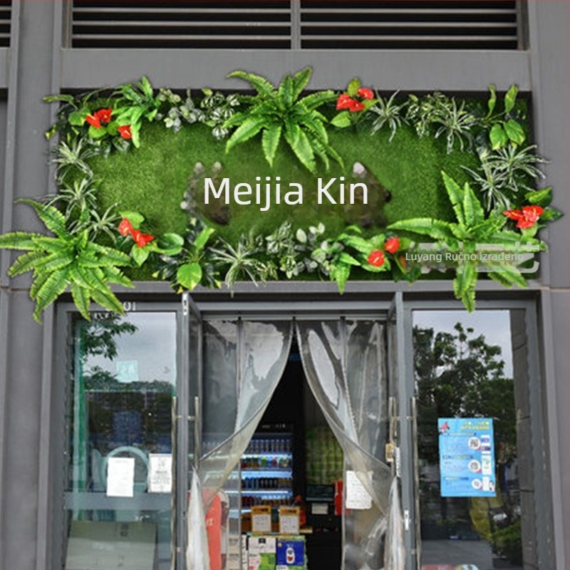 Simulirana zidna biljka pozadina za vitrine — Green Craft, plastika, injekcijsko oblikovanje, vrsta: Zeleni radič, Namjena: dekoracija, vanjska, vjenčanja, rekviziti za fotografiju