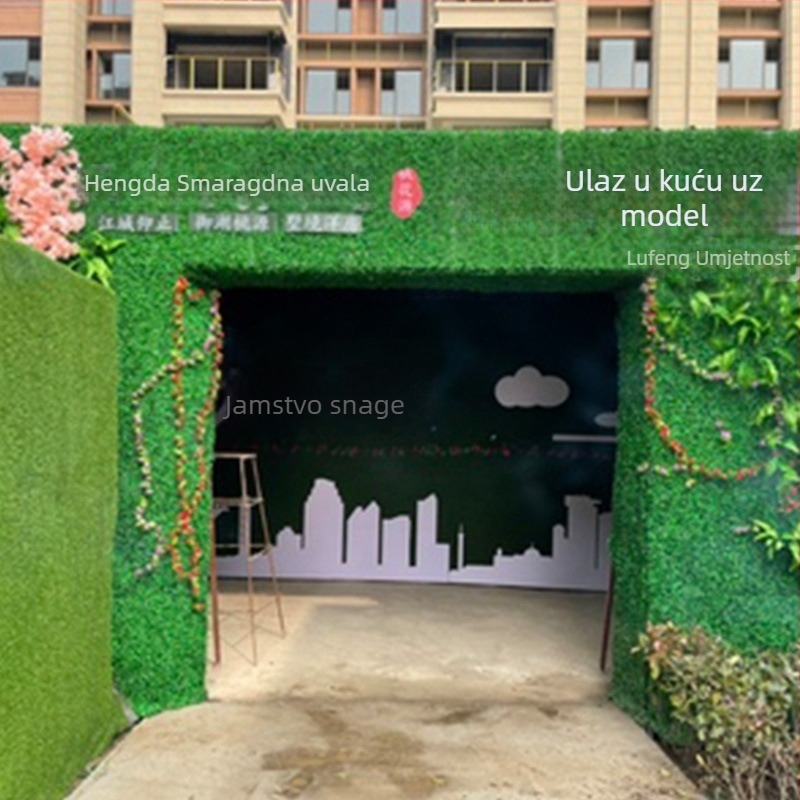 Simulirana zidna biljka pozadina za vitrine — Green Craft, plastika, injekcijsko oblikovanje, vrsta: Zeleni radič, Namjena: dekoracija, vanjska, vjenčanja, rekviziti za fotografiju