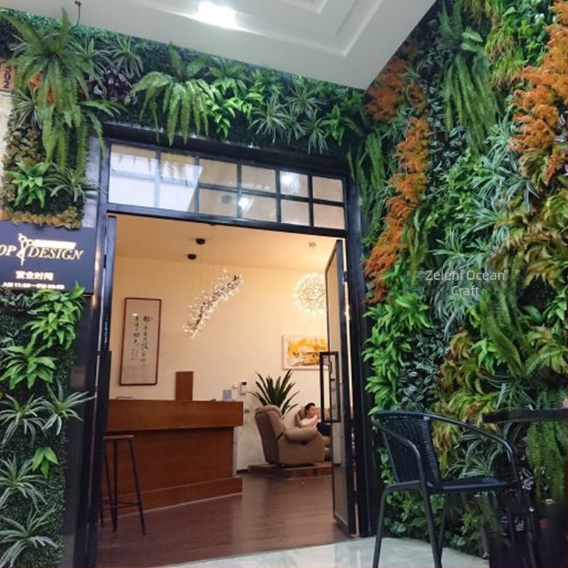 Simulirana zidna biljka pozadina za vitrine — Green Craft, plastika, injekcijsko oblikovanje, vrsta: Zeleni radič, Namjena: dekoracija, vanjska, vjenčanja, rekviziti za fotografiju