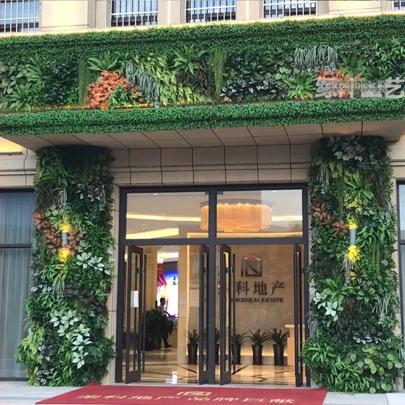 Simulirana zidna biljka pozadina za vitrine — Green Craft, plastika, injekcijsko oblikovanje, vrsta: Zeleni radič, Namjena: dekoracija, vanjska, vjenčanja, rekviziti za fotografiju