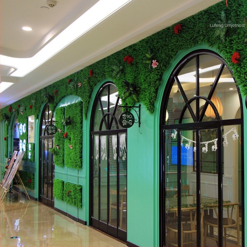 Simulirana zidna biljka pozadina za vitrine — Green Craft, plastika, injekcijsko oblikovanje, vrsta: Zeleni radič, Namjena: dekoracija, vanjska, vjenčanja, rekviziti za fotografiju