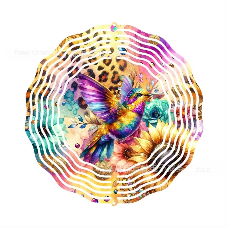 Mandala 3D vrtlog vjetra viseća dekoracija za dom i vrt, metal, tiskani dizajn