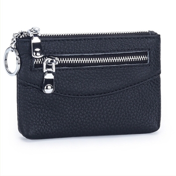 Kožna novčana torbica za unisex, gradski minimalistički stil, pretinci za kartice, novčiće i identifikaciju, podstava od poliestera, koža prvog sloja