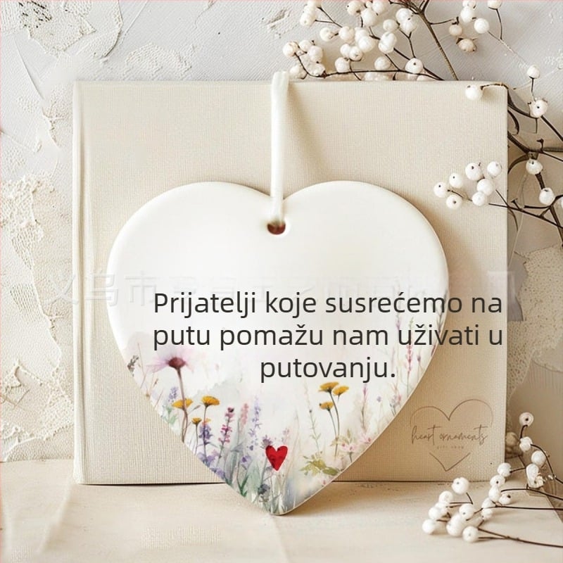 Geometrijski ukras za prijateljstvo od bijelog porcelana