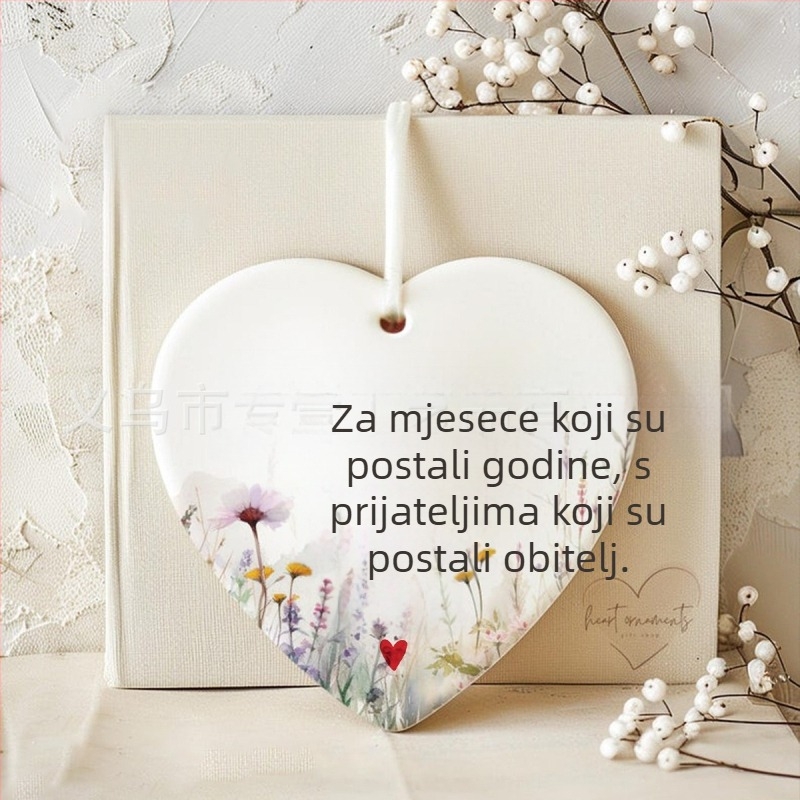 Geometrijski ukras za prijateljstvo od bijelog porcelana