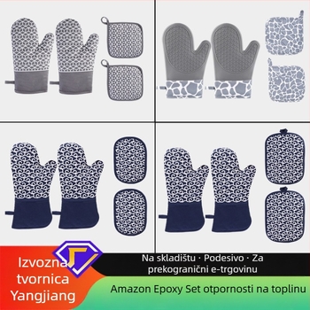 Set silikonskih rukavica za izolaciju topline i podloška za lonac – materijal: silikon-bavlna, Le Chun, prilagodljivo, na tržištu 2024
