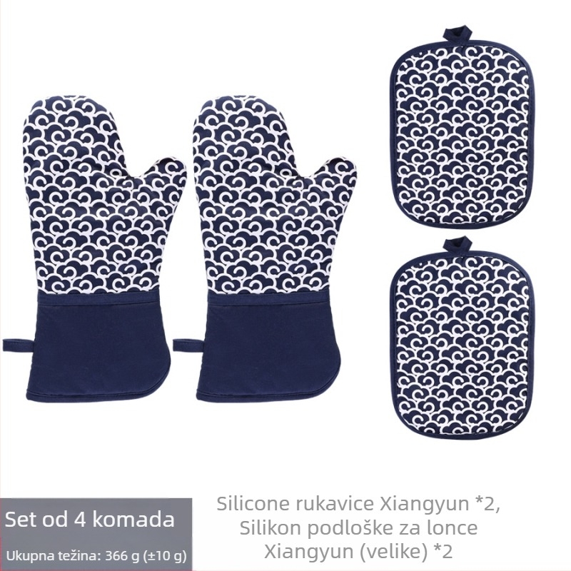 Set silikonskih rukavica za izolaciju topline i podloška za lonac – materijal: silikon-bavlna, Le Chun, prilagodljivo, na tržištu 2024