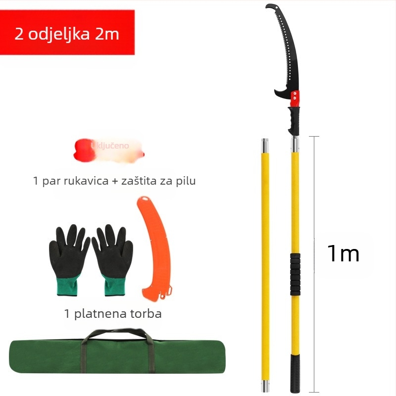 Višestruki izolirani ručni alat za rezanje grana s produženim štapom i šipkom od epoksidne smole za rezanje u vrtu i na drveću