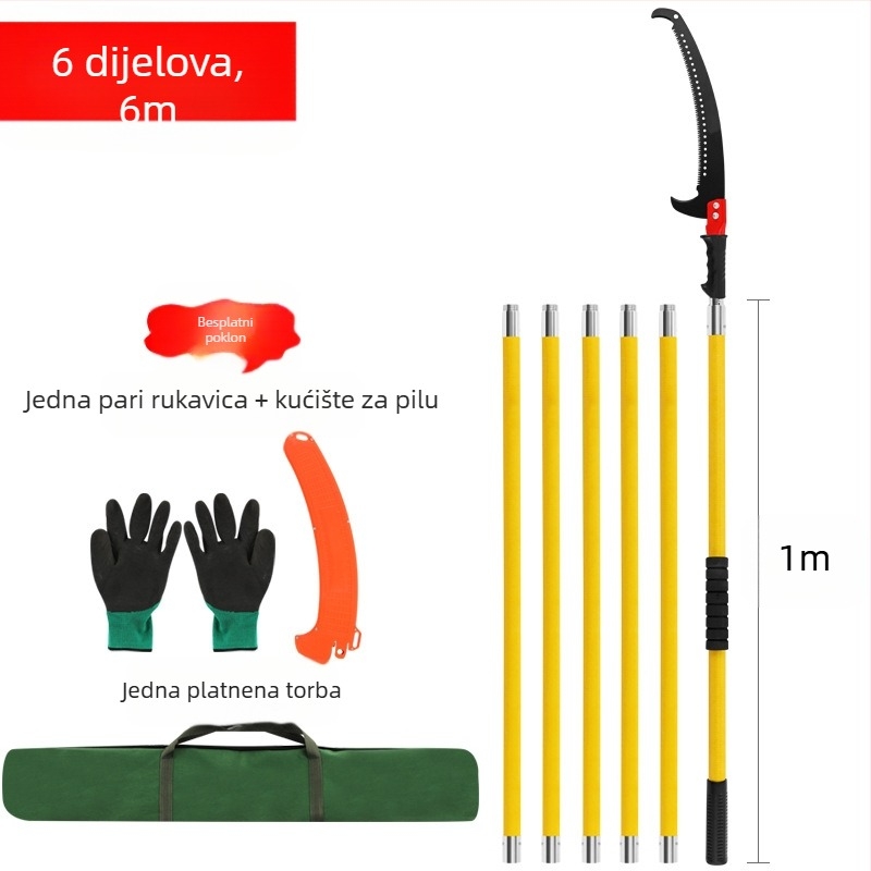 Višestruki izolirani ručni alat za rezanje grana s produženim štapom i šipkom od epoksidne smole za rezanje u vrtu i na drveću