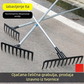 Vrtne grablje od mangan čelika sa 9 i 5 zubiju, za prozračivanje tla i uklanjanje korova, kućna upotreba