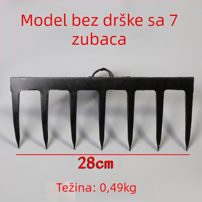 Vrtne grablje od mangan čelika sa 9 i 5 zubiju, za prozračivanje tla i uklanjanje korova, kućna upotreba