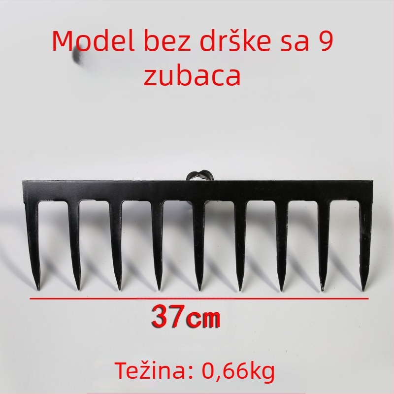 Vrtne grablje od mangan čelika sa 9 i 5 zubiju, za prozračivanje tla i uklanjanje korova, kućna upotreba