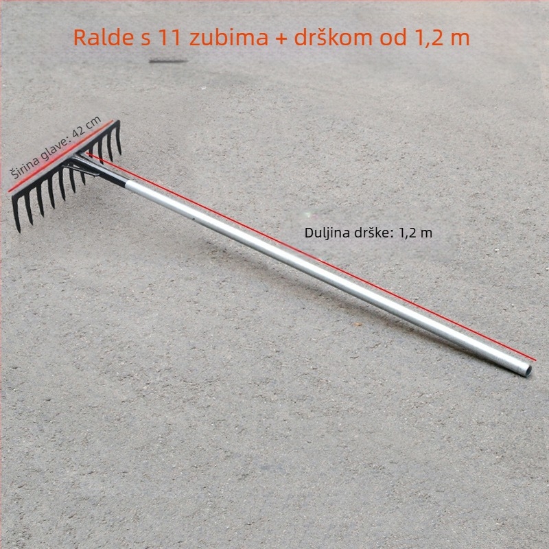 Vrtne grablje od mangan čelika sa 9 i 5 zubiju, za prozračivanje tla i uklanjanje korova, kućna upotreba