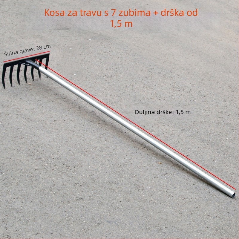 Vrtne grablje od mangan čelika sa 9 i 5 zubiju, za prozračivanje tla i uklanjanje korova, kućna upotreba