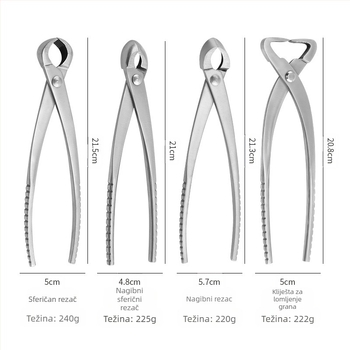 Profesionalni set alata za bonsaie od jednog čelika – Ball Joint Pliers, Leaf Bud Cutter i Wire Cutter