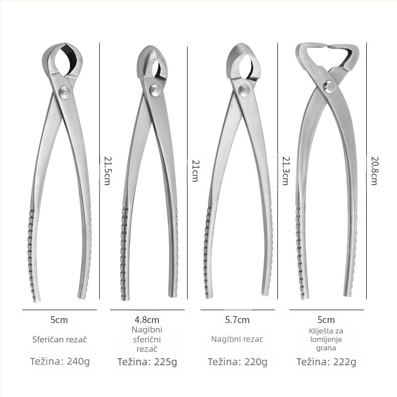 Profesionalni set alata za bonsaie od jednog čelika – Ball Joint Pliers, Leaf Bud Cutter i Wire Cutter