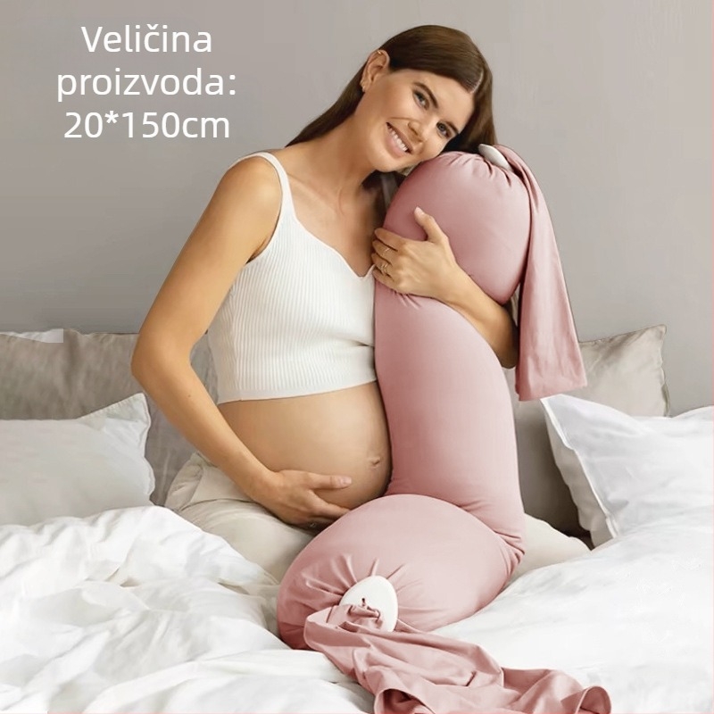 Trudni jastuk s pravokutnim oblikom, tkanina od čiste pamuka, težina 0.55–1.0 kg, punilo: drugo, pogodno za sve faze trudnoće