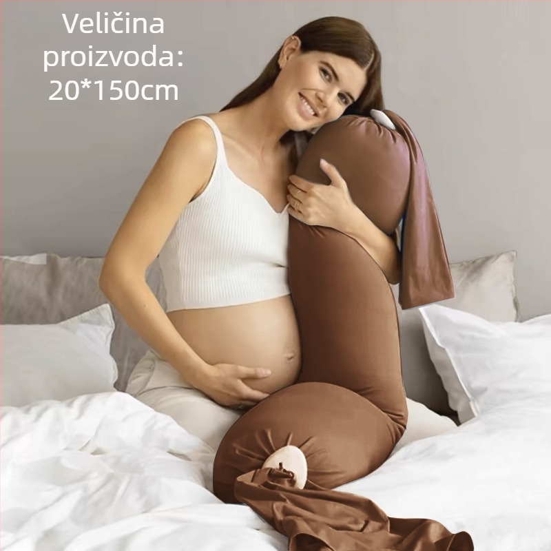 Trudni jastuk s pravokutnim oblikom, tkanina od čiste pamuka, težina 0.55–1.0 kg, punilo: drugo, pogodno za sve faze trudnoće