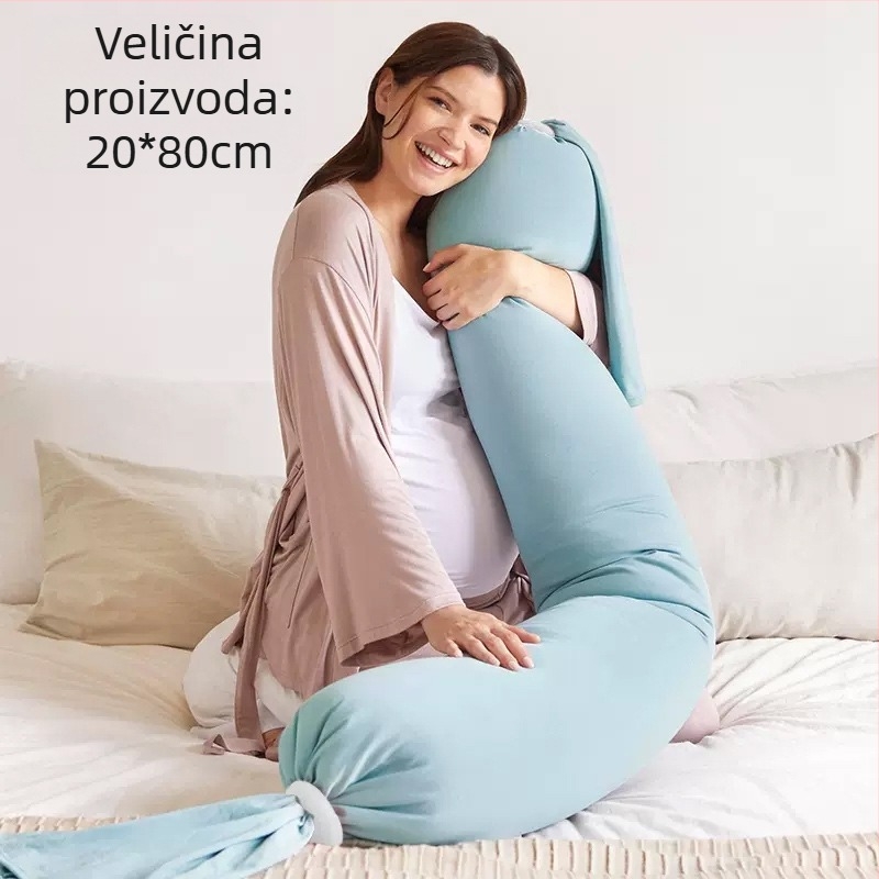 Trudni jastuk s pravokutnim oblikom, tkanina od čiste pamuka, težina 0.55–1.0 kg, punilo: drugo, pogodno za sve faze trudnoće