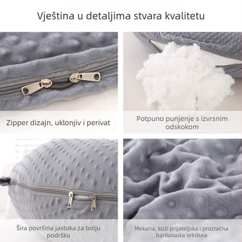 Pleteni J-oblik trudnički jastučić s podrškom za struk, punjenje od poliester vlakana, 1,9 kg, prilagodba dostupna