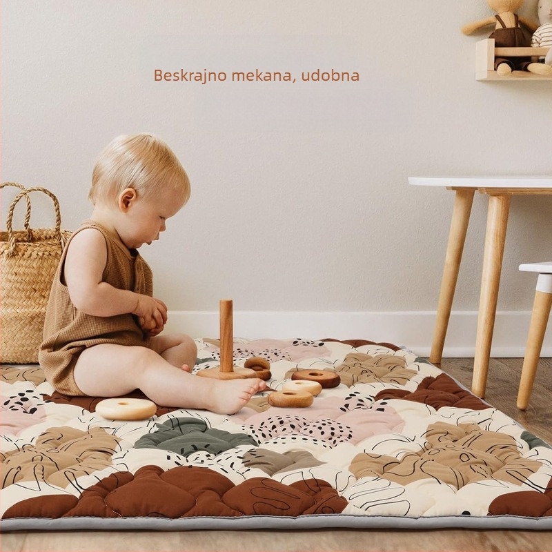 QZ Dječji mat za puzanje, od tkanine, cijeli tip, debljina 1 cm, za djecu 0–3 godina