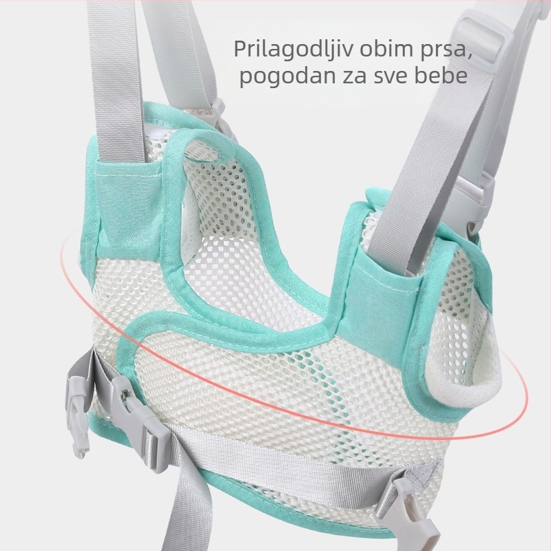 Pojas za hodanje za bebe - prozračni poliester, pomaže u učenju hodanja, potpora struka i sprječavanje pada, za dob 7–36 mjeseci