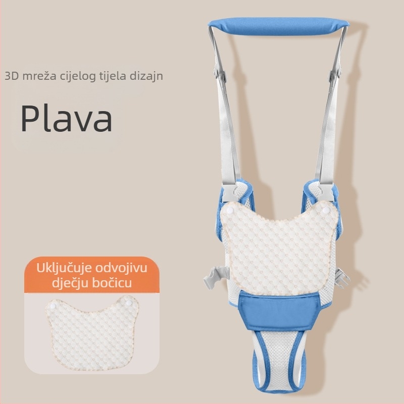 Pojas za hodanje za bebe - prozračni poliester, pomaže u učenju hodanja, potpora struka i sprječavanje pada, za dob 7–36 mjeseci
