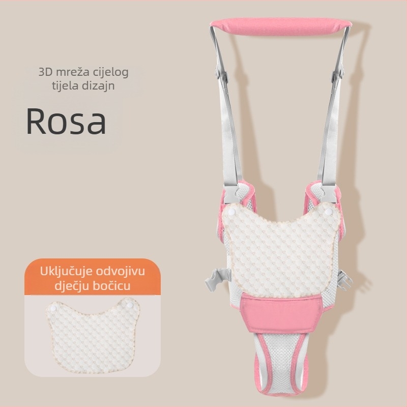 Pojas za hodanje za bebe - prozračni poliester, pomaže u učenju hodanja, potpora struka i sprječavanje pada, za dob 7–36 mjeseci