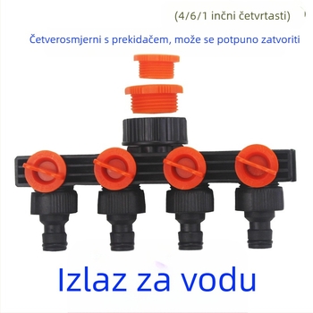 Deo plastični vodovodni priključak sa prekidačem – 1 na 4 razdjelnik za navodnjavanje vrta